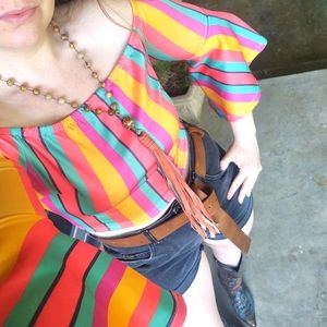 Flying tomato cropped top. Large.